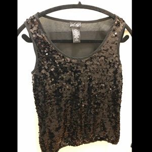 Lord & Taylor black sequin top - Size S
